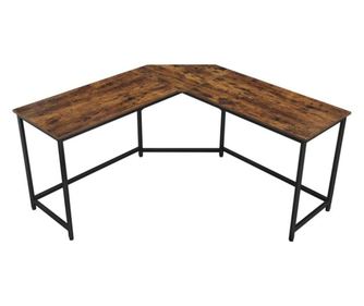 VASAGLE L-Shaped Corner Desk, Steel Frame, 149x149x75cm, Industrial, Rustic Brown and Black
