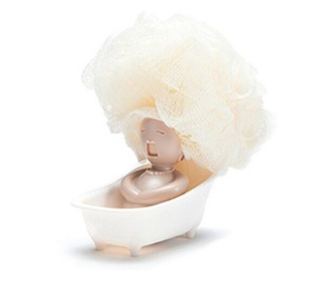 Dishwashing Sponge/Wire Rack, Bathtub Model, White/Beige