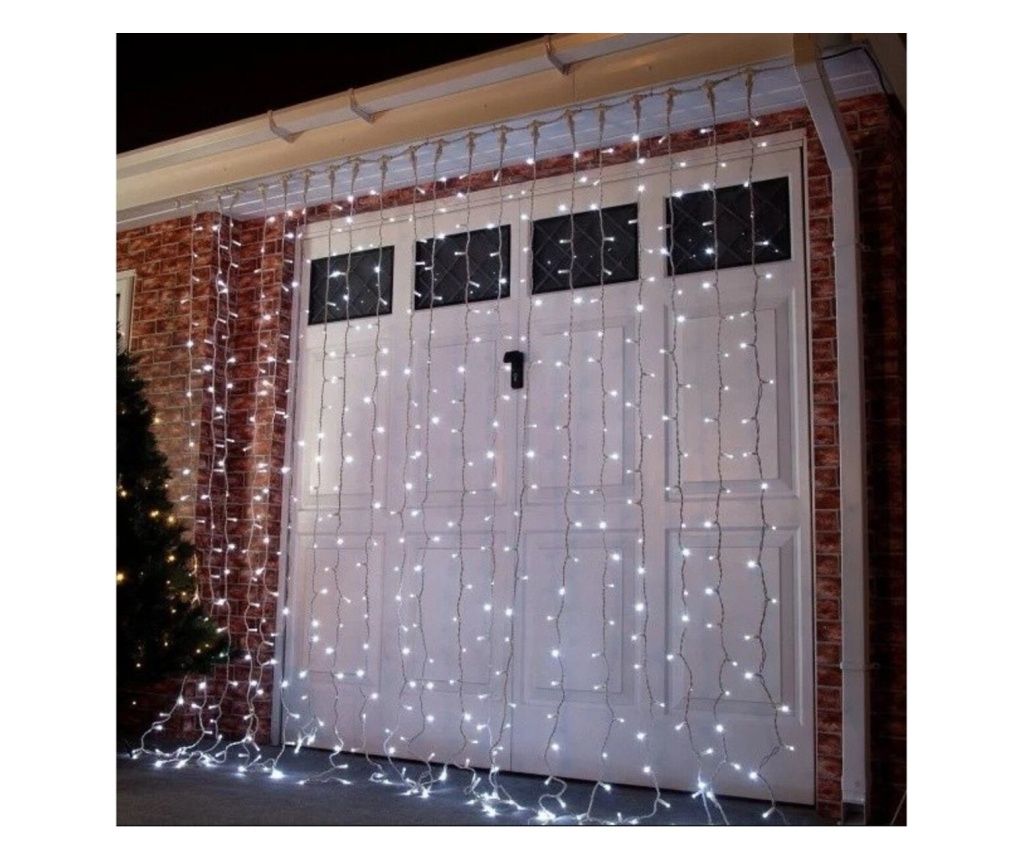 Χριστουγεννιάτικα Φωτάκια Κουρτίνας, 3 x 3 m, 320 LED, Συνδεόμενα, Ψυχρό Λευκό