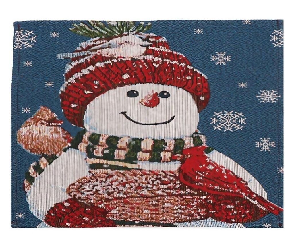 Χριστουγεννιάτικη Πετσέτα Τραπεζιού - Χιονάνθρωπος και Χιόνι