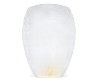 Set of 3 Biodegradable Paper Flying Lanterns, 82 x 45 x 31 cm, White