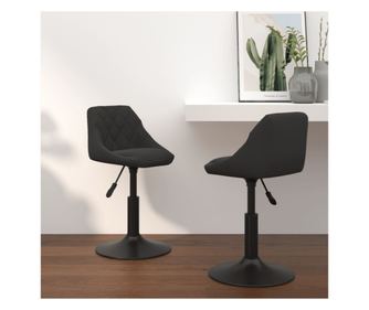 Kuhinjska stolčka, 2 kosa, črna, žamet
