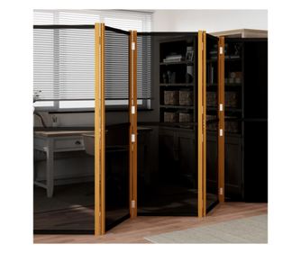 Paravan za sobu s 5 panela, crn, 350x180 cm