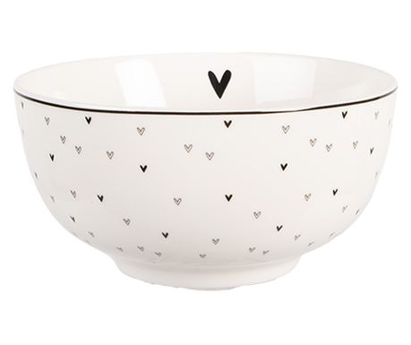 Porcelanast krožnik bel, črn, siv Ø 14x7 cm / 500 ml
