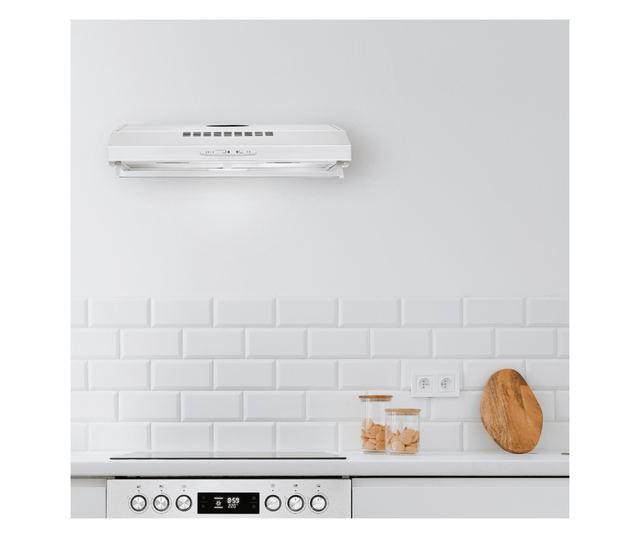 Традиционен аспиратор Bomann, DU 623.3 A, 5-слойни алуминиеви филтри, 3 степени на мощност, LED осветление, филтър с активен въг