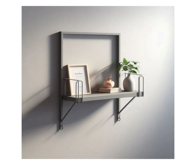 Szürke polc, 120x30x1,8 cm