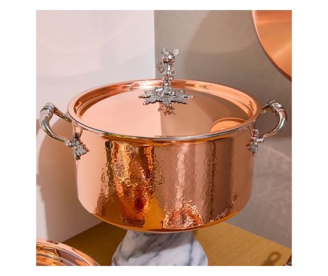 Ruffoni x Disney réz edénykészlet, Opus Cupra kollekció, 7 darabos, 3 fedővel, kézzel készített Olaszországban, tapadásmentes be