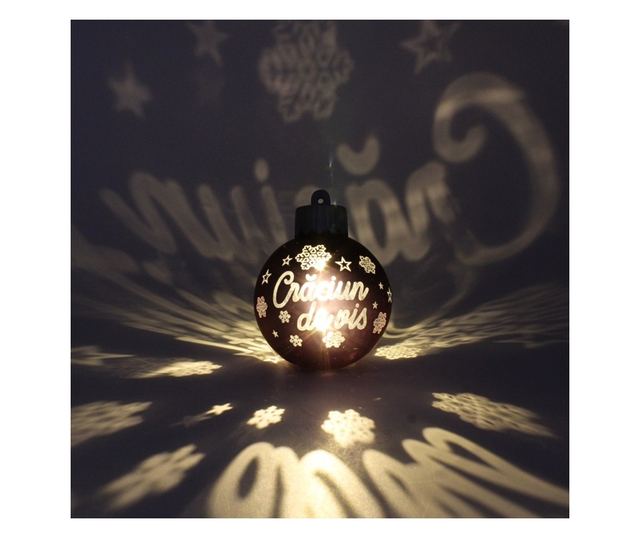 Karácsonyi gömb, LED-del, rózsaszín színű, "Boldog karácsonyt" felirattal