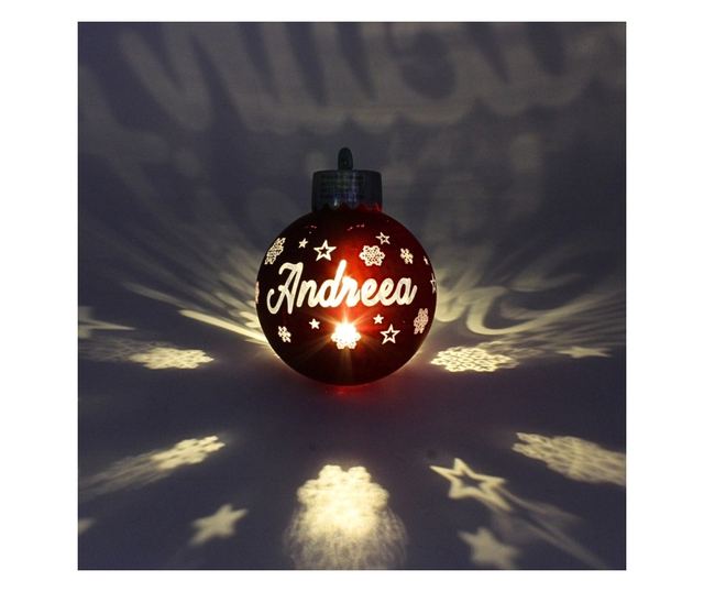 Karácsonyi gömb, LED, piros, "Andreea"
