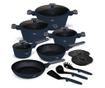 Set oale si tigai cu capace si ustensile 15 piese Deep Sea Berlinger Haus BH 8382, albastru mat, antiaderente, compatibile induc thumbnail 1