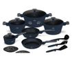 Set oale si tigai cu capace si ustensile 15 piese Deep Sea Berlinger Haus BH 8382, albastru mat, antiaderente, compatibile induc thumbnail 3
