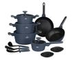 Set oale si tigai cu capace si ustensile 15 piese Deep Sea Berlinger Haus BH 8382, albastru mat, antiaderente, compatibile induc thumbnail 4