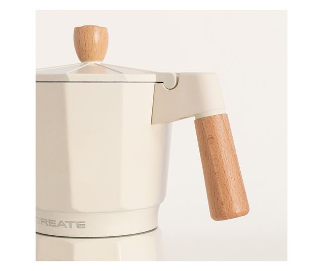 Espressor moka pot electric CREATE, 300 ml víztartály kapacitás, akár 6 csésze kávéhoz is alkalmas, elkészítési idő 5 perc, mele