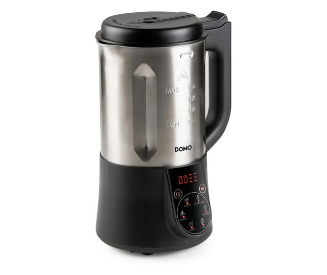 Krémleveskészítő, DOMO, 1,4 literes, Leveskészítő, rozsdamentes acél/fekete