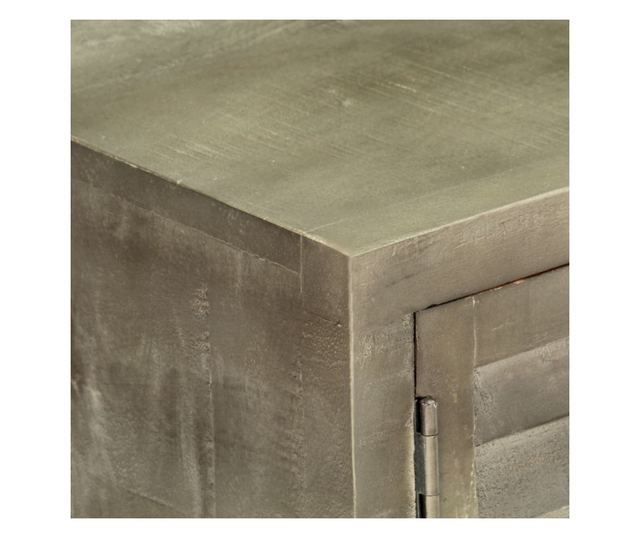 TV komoda, siva, 110x30x48 cm, masivno drvo manga i mesing