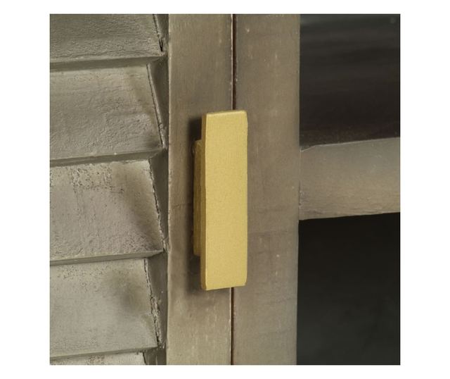 TV komoda, siva, 110x30x48 cm, masivno drvo manga i mesing