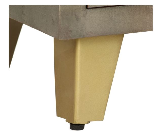 TV komoda, siva, 110x30x48 cm, masivno drvo manga i mesing