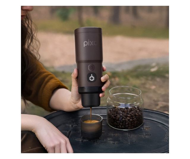 Hordozható automata eszpresszógép Nespresso kapszulákkal, Wacaco, Pixapresso, bordó