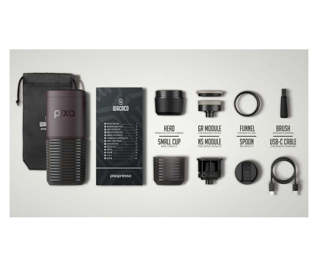 Hordozható automata eszpresszógép Nespresso kapszulákkal, Wacaco, Pixapresso, piros