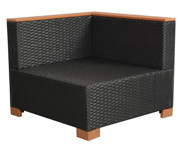 Vrtni namještaj s jastucima, 6 dijelova, crna, poliratan