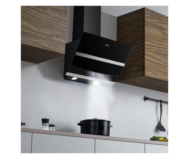 Dekoratív kapucni, Ciarra, CBCB6736N, 650 m³/h, 60 cm, fekete