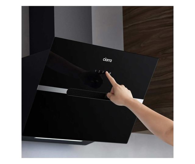 Dekoratív kapucni, Ciarra, CBCB6736F, 650 m³/h, 60 cm, fekete