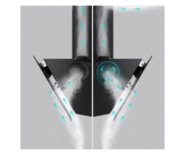 Dekoratív kapucni, Ciarra, CBCB6736F, 650 m³/h, 60 cm, fekete