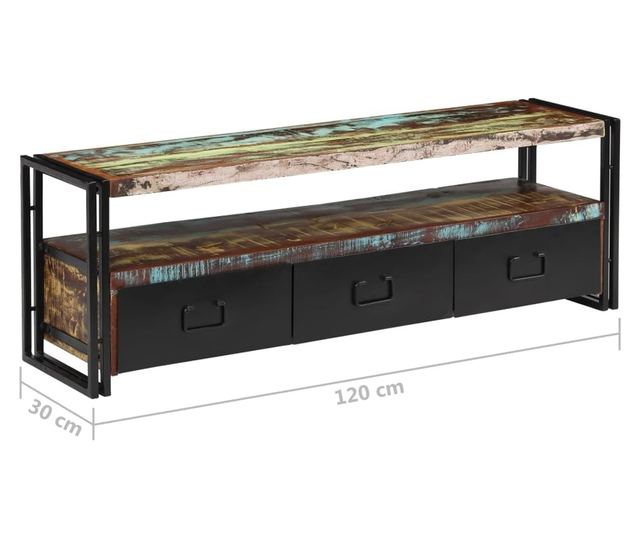 TV komoda, 120 x 30 x 40 cm, reciklirano masivno drvo