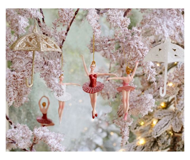 Függő balerina dekoráció, 13,5 cm