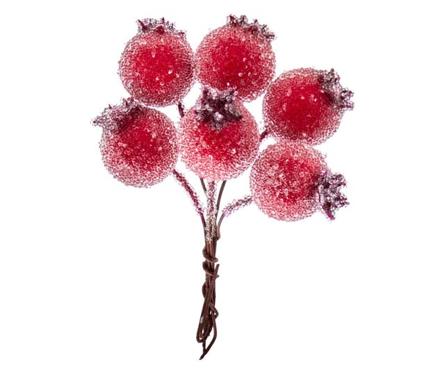 Díszítő gyümölcsszett, piros, fagyos hatású