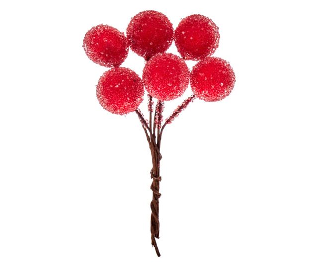 Díszítő gyümölcsszett, piros, fagyos hatású