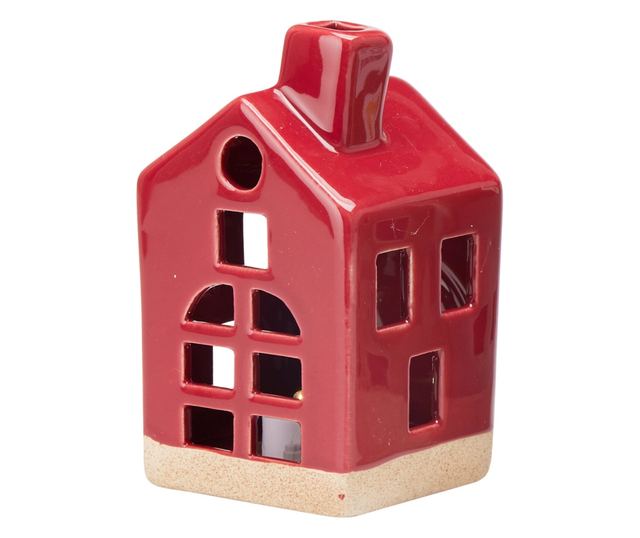 Kerámia Ház Dekoráció LED-del, 6x11 cm