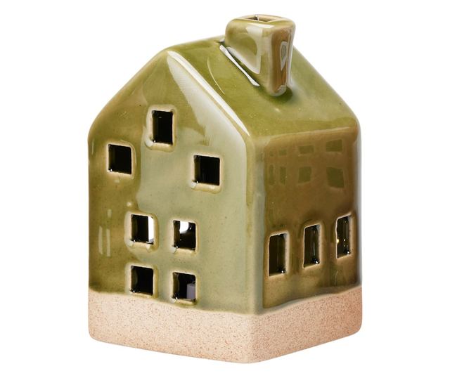 Kerámia Ház Dekoráció LED-del, 6x11 cm