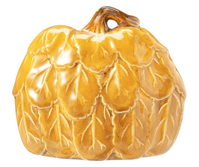 Kerámia tök dekoráció, színes, 13x5x11 cm