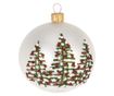 Üveg karácsonyfadísz, 8 cm, fenyőmintás