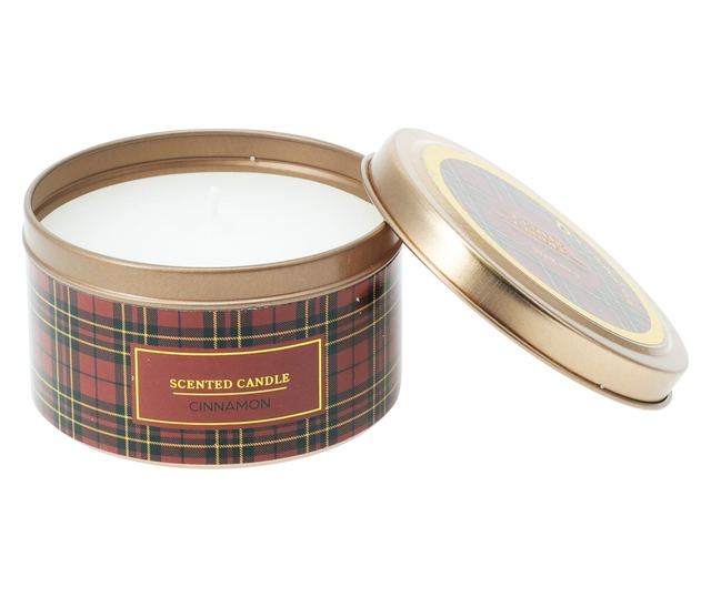 Illatos gyertya fém dobozban, Karácsony, 8x5 cm