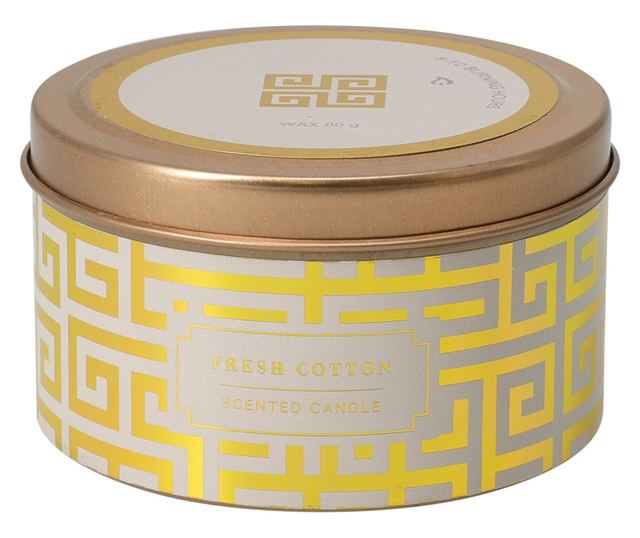 Illatosított gyertya, fém dobozban, Mocca Royal, 8x5 cm