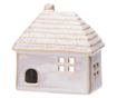 Krém kerámia ház dekoráció, 10x5x10 cm