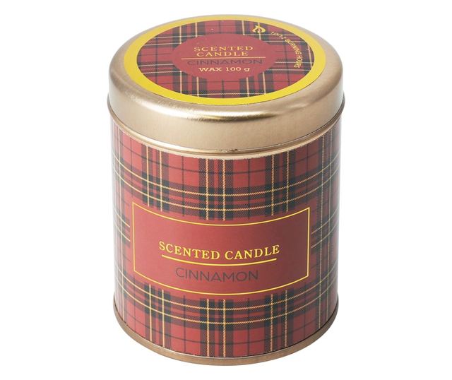 Illatosított gyertya fém dobozban, Karácsony, 7x8 cm, 100 gr