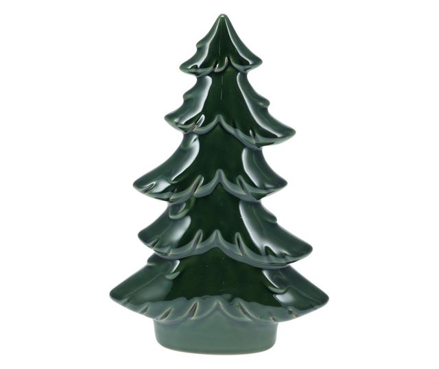 Porcelán karácsonyfadísz, zöld, 17,5x6x26 cm