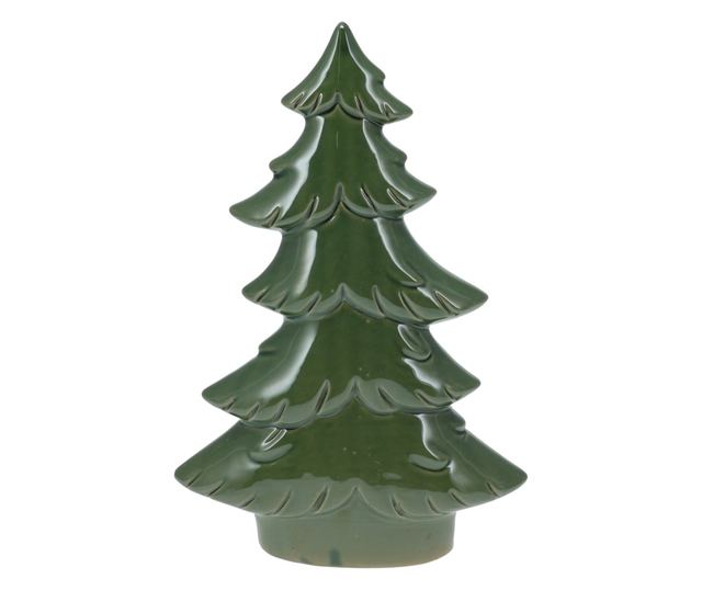 Porcelán karácsonyfadísz, zöld, 17,5x6x26 cm