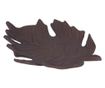 Fém levél alakú tál, barna, 24x19 cm