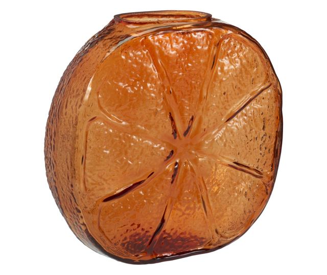 Citromsárga Díszváza, Színes Üveg, 21 cm