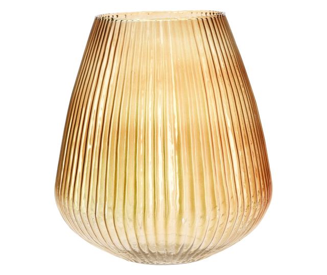 Mintás színes üvegváza, 24,5x28 cm