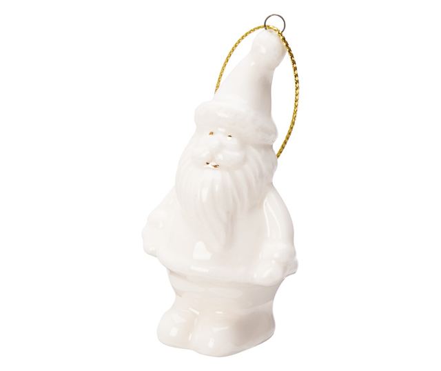 Porcelán Mikulás figura akasztóval, 3,6 cm