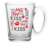 6 db "Kiss Me" üveg bögre szett, 300 ml