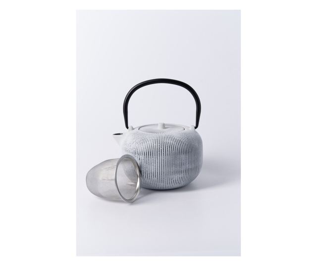 Sebastiano szűrős teáskanna, öntöttvas, fehér, 1 liter