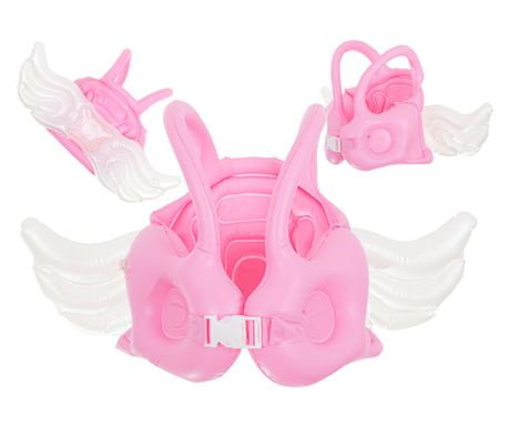 Детска надуваема жилетка за плуване Angel Wings Pink