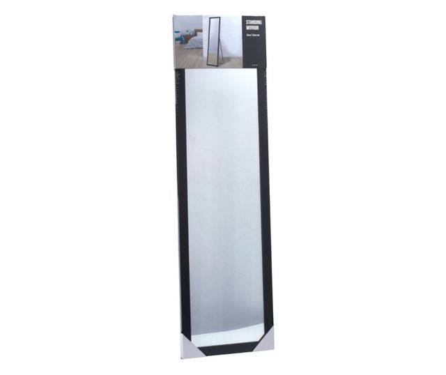 Téglalap alakú álló tükör, fekete, 36x126 cm
