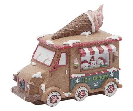 Decoratiune Craciun Masina din martipan, 22x26x13.5 cm, multicolor
